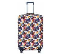 Fundas de equipaje de viaje con estampado de cabeza de lobo de graffiti coloridas, fundas protectoras lavables para equipaje de 45,7 a 81,3 cm, alta elasticidad, Black, L