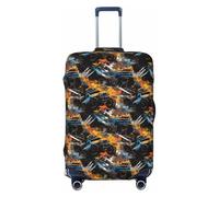Fundas de equipaje de viaje con estampado de camión de graffiti, fundas lavables para maleta, protector para equipaje de 18 a 32 pulgadas, alta elasticidad, Black, L