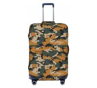 Fundas de equipaje de viaje, con estampado de camuflaje de dinosaurio, elásticas, protector para equipaje de 18 a 32 pulgadas, Negro, XL