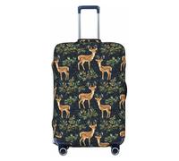Fundas de equipaje de viaje con estampado de ciervos y bosques de montaña, fundas lavables para maleta, protector para equipaje de 45,7 a 81,3 cm, alta elasticidad, Negro, XL