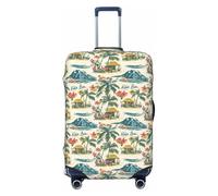 Fundas de equipaje de viaje con estampado de escena de playa hawaiana, fundas protectoras lavables para equipaje de 45,7 a 81,3 cm, alta elasticidad, Negro, S