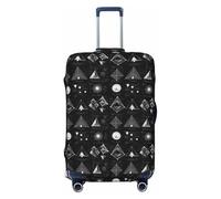 Fundas de equipaje de viaje con estampado de formas matemáticas, fundas lavables para maleta, protector para equipaje de 45 a 81 cm, alta elasticidad, Black, S