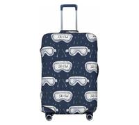Fundas de equipaje de viaje con estampado de gafas de esquí color azul marino, fundas lavables para maleta, protector para equipaje, de 45,7 a 81,3 cm, alta elasticidad, Black, M