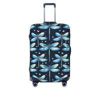 Fundas de equipaje de viaje con estampado de libélula verde, fundas protectoras lavables para equipaje de 45,7 a 81,3 cm, de alta elasticidad, Black, X-Large