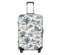 Fundas de equipaje de viaje con estampado de pueblo vintage, fundas lavables para maleta, protector para equipaje de 45,7 a 81,3 cm, alta elasticidad, Black, L
