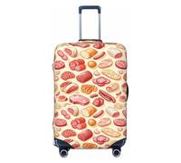 Fundas de equipaje de viaje con estampado de salchichas de carne de caricatura, fundas protectoras lavables para equipaje, de 45,7 a 81,3 cm, de alta elasticidad, Negro, XL