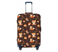 Fundas de equipaje de viaje con estampado de zorro de dibujos animados, fundas lavables para maleta, protector para equipaje de 45,7 a 81,3 cm, alta elasticidad, Black, S