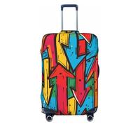 Fundas de equipaje de viaje con patrón de graffiti de flecha colorida, fundas elásticas para maleta, protector para equipaje de 45,7 a 81,3 cm, Black, L