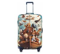 Fundas de equipaje de viaje con relleno de animales Noahs Ark, fundas protectoras elásticas para maletas de 18 a 32 pulgadas, Negro -, CH
