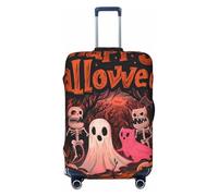 Fundas de equipaje de viaje de Halloween Happy Cute Ghost - Fundas protectoras de veliz elástica para equipaje de 18 a 32 pulgadas, Negro -, X-large