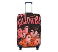 Fundas de equipaje de viaje de Halloween Happy Ghost Pumpkin - Fundas protectoras elásticas para maletas de 18 a 32 pulgadas, Negro -, X-large