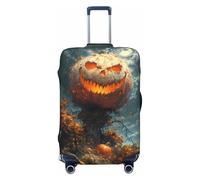 Fundas de equipaje de viaje de Halloween Pumpkin Monster - Fundas protectoras de veliz de elasticidad para equipaje 18-32 pulgadas, Negro -, Mediano