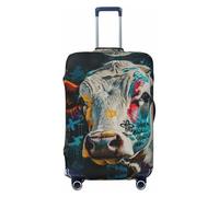 Fundas de equipaje de viaje de vaca de graffiti coloridas, fundas elásticas para maleta, protector para equipaje de 18 a 32 pulgadas, Black, L