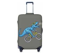 Fundas de equipaje de viaje - Fun Riding Dinosaur Elasticity Maleta Protectora para equipaje de 18 a 32 pulgadas, Black, L