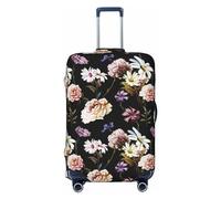 Fundas de equipaje de viaje, fundas elásticas para maleta, diseño de flores y margaritas, de 45,7 a 81,3 cm, Negro, XL