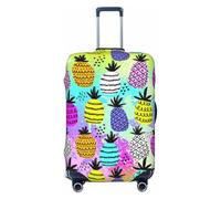 Fundas de equipaje de viaje, fundas elásticas para maleta, diseño de piñas de graffiti, protector para equipaje de 18 a 32 pulgadas, Black, L