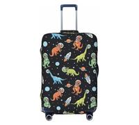 Fundas de equipaje de viaje - Fundas protectoras de maletas de elasticidad para espacio de dinosaurio, 18-32 pulgadas, Negro -, Mediano