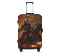 Fundas de equipaje de viaje para Halloween Cool Skeleton Knight - Fundas protectoras de maletas elásticas para equipaje de 18 a 32 pulgadas, Negro -, CH