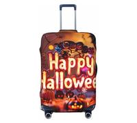 Fundas de equipaje de viaje para Halloween Happy Craft - Protector de veliz elástica para equipaje de 18 a 32 pulgadas, Negro -, Mediano