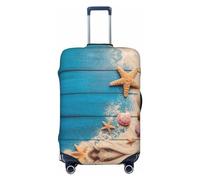 Fundas de equipaje de viaje para maletas de Shells and Starfish - Protector de veliz elástica para equipaje de 18 a 32 pulgadas, Negro -, CH