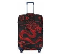 Fundas de equipaje de viaje - Red Dragon On Black Elasticity veliz Protector para equipaje 18-32 pulgadas, Negro -, X-large