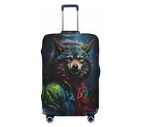 Fundas de equipaje de viaje vintage Wolf Warrior - Fundas elásticas para maletas de 45,7 a 81,3 cm, Black, L