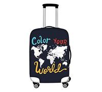 Fundas de equipaje para mujer, con estampado de libélulas azules, elásticas, con cierre de cremallera, para equipaje de viaje, para 18-22 pulgadas, Colorea tu mundo, S(18-21in)