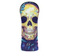 Fundas de golf de calavera blanca de carnaval impermeables con etiqueta de número para conductor, fundas híbridas de madera para maderas de golf