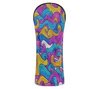 Fundas de golf de líneas de olas coloridas dibujadas a mano, impermeables, con etiqueta de número, para Fairway Wood Hybrid