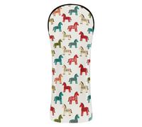 Fundas de golf de piel sintética, colorido caballo dala sueco, arte folclórico, madera