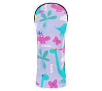 Fundas de golf de piel sintética con etiquetas intercambiables para maderas y conductores híbridos dinosaurio, azul, rubor, patrón tropical