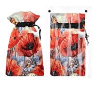 Fundas de grifo exteriores aisladas para el frío invierno, manguera de jardín de gran tamaño, calcetines de espiga para protección contra la congelación, estampado de amapolas de acuarela