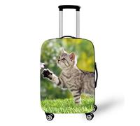 Fundas de Maleta con Estampado de Gatos Perros,Trolley Protector de Equipaje para Niños Adultos,Accesorios de Viaje,Funda Elástica Lavable Antipolvo para Maletas (Verde,S (18-21 Pulgadas))