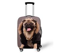 Fundas de Maleta con Estampado de Gatos Perros,Trolley Protector de Equipaje para Niños Adultos,Accesorios de Viaje,Funda Elástica Lavable Antipolvo para Maletas (Marrón,S (18-21 Pulgadas))