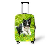 Fundas de Maleta con Estampado de Gatos Perros,Trolley Protector de Equipaje para Niños Adultos,Accesorios de Viaje,Funda Elástica Lavable Antipolvo para Maletas (Verde Negro,S (18-21 Pulgadas))