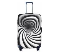 Fundas de maleta GIF con ilusión óptica en espiral, impresiones de personalidad de moda, adecuadas para negocios y uso al aire libre, White, L