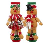 Fundas de manija de puerta de cocina de Navidad, 2 fundas para manijas de electrodomésticos de cocina de hombre de jengibre, protector de cubierta de refrigerador para lavavajillas