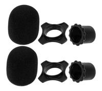 Fundas de Micrófono de Esponja Negras, 2 Juegos, Antisalpicaduras