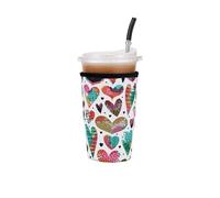 Fundas de neopreno reutilizables aisladas para bebidas de café helado, soporte para bebidas frías para café Starbucks, McCafe, Dunkin Donuts, Tim Hortons y más, amor grande