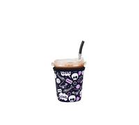 Fundas de neopreno reutilizables aisladas para bebidas de café helado, soporte para bebidas frías para café Starbucks, McCafe, Dunkin Donuts, Tim Hortons y más, calavera, pequeño