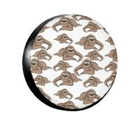 Fundas de neumáticos con impresión de fondo de perezoso para todas las estaciones, aptas para ruedas de 14 a 17 pulgadas, protectores de neumáticos personalizados