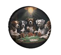 Fundas de neumáticos para perros de póquer, impermeables, antiUV, cubierta de neumáticos de 30 pulgadas, de un solo eje, para RV, camión, SUV, remolque, universal para todas las estaciones