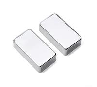 Fundas de níquel para pastilla de guitarra, 2 unidades, estilo Humbucker, blindaje sin agujeros, 70 x 39 mm, color negro, plateado y dorado (plata)