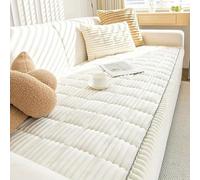 Fundas de Pana para sofá Gruesas, Funda Sofa Chaise Long,Fundas Sofas 3 y 2 plazas Ajustables, Antideslizante Funda Protectora para el salón(White,90 * 180cm)