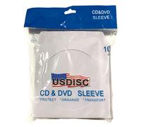 Fundas de papel USDISC de 100 g con solapa y ventana, color blanco, paquete de 600