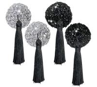Fundas de pezones sexy, 2 pares de fundas de pezones de pastel de diamante de agua con flecos autoadhesivos pegatinas de pezones flash el pastel puede reutilizar fundas de pezones de pastel como regal