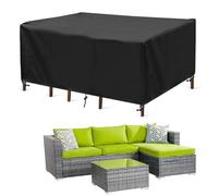 Fundas de piel resistentes al agua para muebles de jardín, se adapta a mesas, sillas y sofás (370 x 325 x 90 cm), protege tu patio con funda de piel