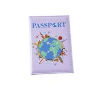 Fundas de piel sintética para pasaportes, con impresión a color, soporte para pasaportes, tarjetero, accesorios de viaje para adultos, Como se muestra en la imagen., As shown in the figure