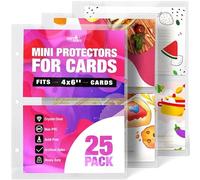 Fundas de plástico de 8.5 x 9.5 pulgadas, 25 unidades, 2 ranuras para tarjetas de recetas de 4 x 6, media letra