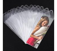 Fundas de plástico para marcapáginas de 2-1/4 x 6-1/4 pulgadas para boda, 2 x 6 pulgadas, tiras de vinilo para fotos de regalo del día de San Valentín (110 piezas)